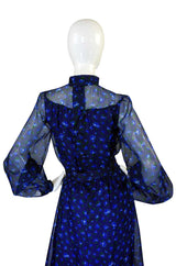 1970s Givenchy Silk Floral Maxi Dress