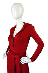 1972 Custom Red Jersey Halston Dress
