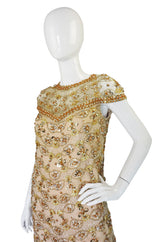 1960s Rare Nina Ricci Beaded Shift Dress
