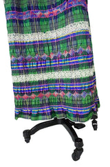 1960s Ruffled Ribbon & Lace Maxi Skirt