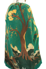 Edwardian Crewel Work Green Jacket