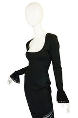 1990s Alaia Lace Panel Inset Dress