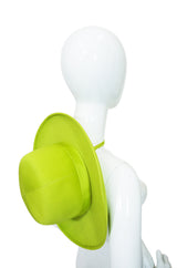 1960s Round Lime French Hat with Tie