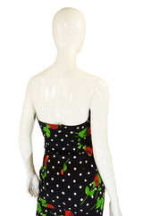 Runway 1980s Strapless Patrick Kelly Floral Dress