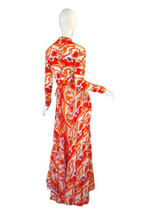 1970s Silk La Mendola Silk w Chiffon Skirt