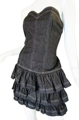 S1988 Patrick Kelly Strapless Ruffle Dress