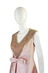 1960s Silver Glass Bead Dress