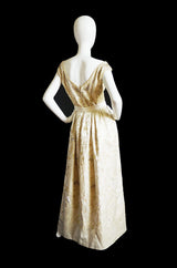 1950s Beaded & Embroidered Silk Gown