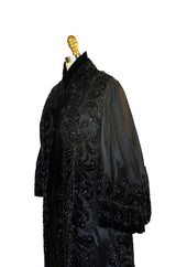 c1900 Jet Bead & Silk Evening Coat