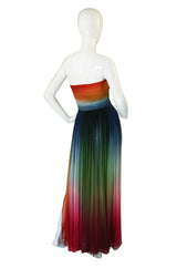 1970s Bill Blass Couture Ombre Gown