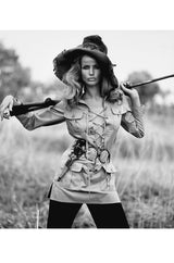 Early 2000s Tom Ford for Yves Saint Laurent Front Lace White Safari Shirt