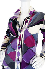 1960s Purple Print Velvet Emilio Pucci Jacket