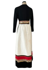 Folkart Feeling 1970s Kent Originals Rick Rack & gold Metallic Detail Applique Dress
