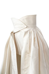 F/W 1996 Givenchy Couture Runway Ivory Silk Taffeta Over Skirt Cape