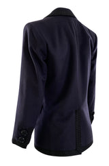 Documented Fall 1990 Yves Saint Laurent Cashmere Jacket w Leather Braid Closures