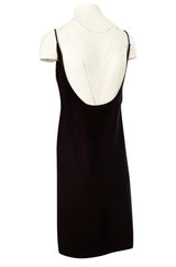 Spring 1968 Unlabeled Norman Norell Deep Brown Dress w Dipped Back