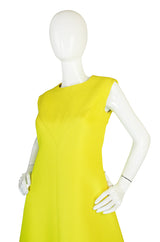 Rare 1960s Custom Sculptural Yellow Givenchy Gown