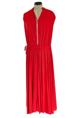 Iconic Pre-Fall 2017 Celine by Pheobe Philo Red Jersey Low Skirt Dress