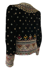 Fall 2002 Oscar de la Renta Embroidered & Sequin Black Velvet Jacket