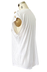 Recent Balmain Gold Logo Tee White T-Shirt with Gold Button Detailing