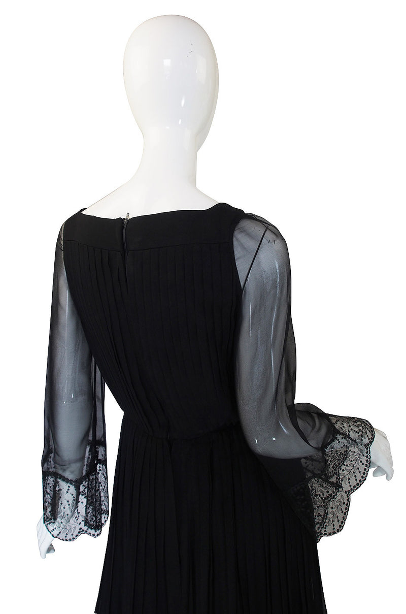 Rare 1960s Silk and Lace Jean Louis Dress