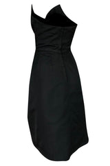 1970s Lanvin Strapless Silk Dress w Bow Detail & Layered Skirt