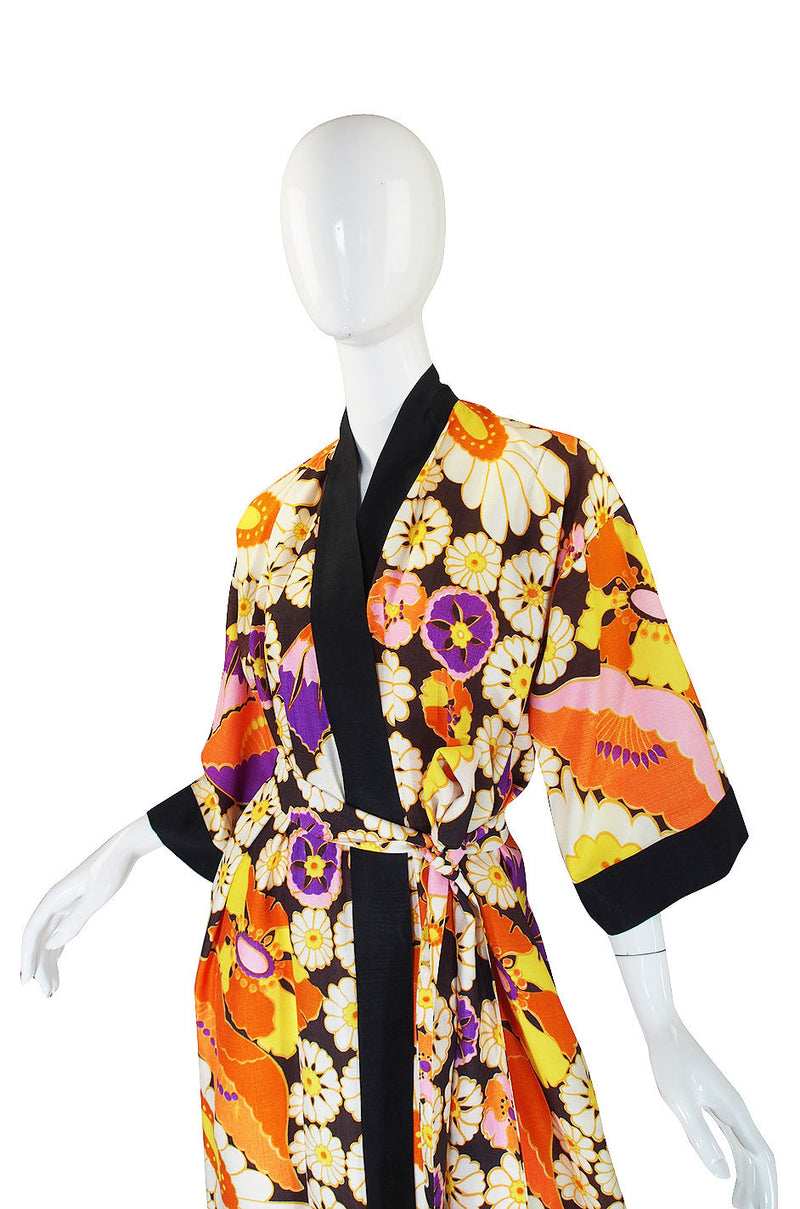 1960s Rayon Hostess Caftan Kimono