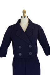 c1958 Museum Held Balenciaga Haute Couture Purple Suit