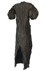 1982 Krizia by Mariuccia Mandelli Deep Plunging Front Sculptural Dress