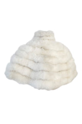 Chic & Simple Late 1990s Jacques Fath Off-White Ivory Feather Cropped Capelet