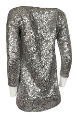 Spring 2008 Balmain by Christophe Decarnin Sequin Silver Tunic or Micro Mini
