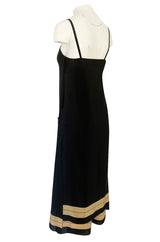 1970s Sonia Rykiel Wide Legged Cropped Pant & Long Tunic Evening Set w Draped Pockets