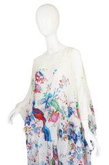 1970s Oscar de la Renta Attr Silk Chiffon Maxi Dress
