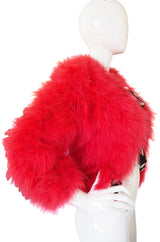 1970s Donald Brooks Cherry Feather Jacket