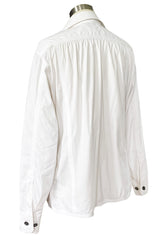 Early 2000s Tom Ford for Yves Saint Laurent Front Lace White Safari Shirt