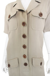 1980s Yves Saint Laurent Safari Sack Dress