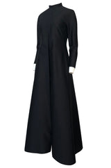 Fall 2013 Valentino Runway Finale Long Sleeve Simple & Graceful Black Dress