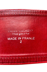 1976-77 Yves Saint Laurent Russian Collection Red Braided Tie Belt