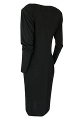 F/W 1985 Yves Saint Laurent Ad Campaign Black Jersey Plunge Dress