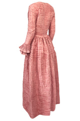 1960s Sybil Connolly Couture 'Non Chalance' Pink Pleated Linen Dress