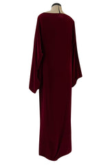Exceptional Mid-1980s Paco Rabanne Haute Couture Velvet Beaded Caftan Dress