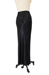 1990s Bias Cut Silk Satin Galliano Skirt