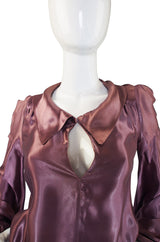 1960s Biba Satin Top with Sequin Detail