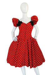 Spring 1988 Christian Lacroix Couture Dot & Bow Dress