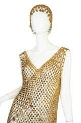 Rare 1970s Paco Rabanne Chain Mail Dress & Headpiece
