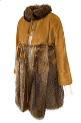 Rare 1968 Bonnie Cashin Museum Held Fox Fur & Suede Coat