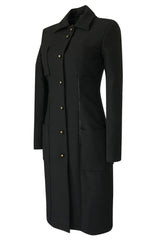 1990s Gianni Versace Couture Sleek & Tailored Black Coat or Dress
