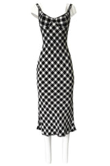 1995 Christian Dior by Gianfranco Ferre Runway Graphic B&W Dress