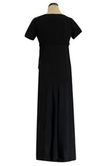Incredible 1963 Norman Norell Black Crepe Button Dress Twin Worn by Judy Garland