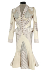 Highly Documented Spring 2004 Alexander McQueen 'Deliverance' Look 55 Patchwork Suit
